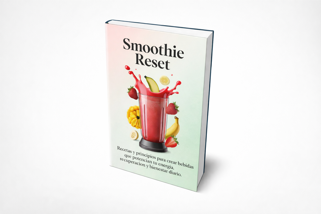 Ebook - Smoothie reset: Recetas y principios para crear bebidas que potencian tu energía, recuperación y bienestar diario, con plan de 7 dias incluido.